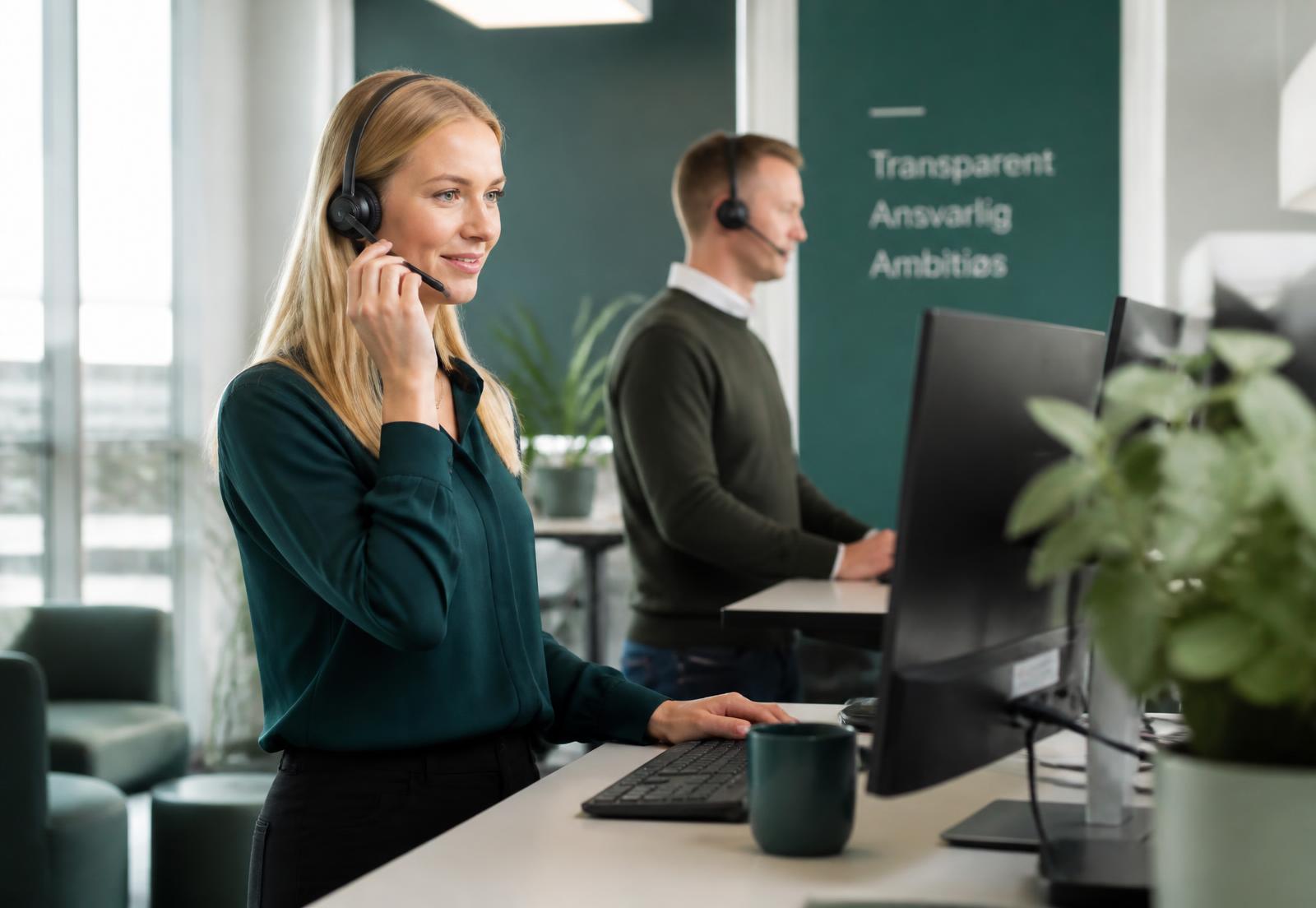 Mötesbokare hos Skistad ringer B2B-kunder från kontoret